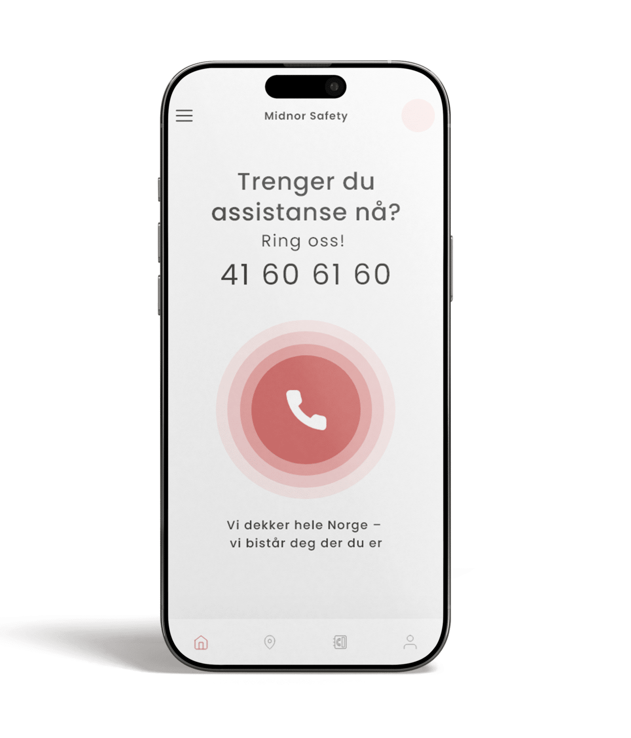 Emergency assistance contact on smartphone